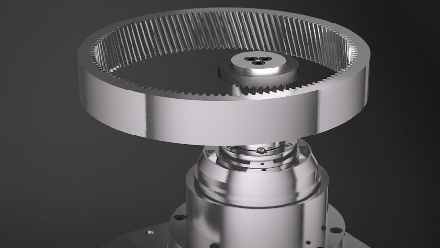 Fig. 3 With VarioChamfer, a ring gear can be splined and deburred in a single clamping operation